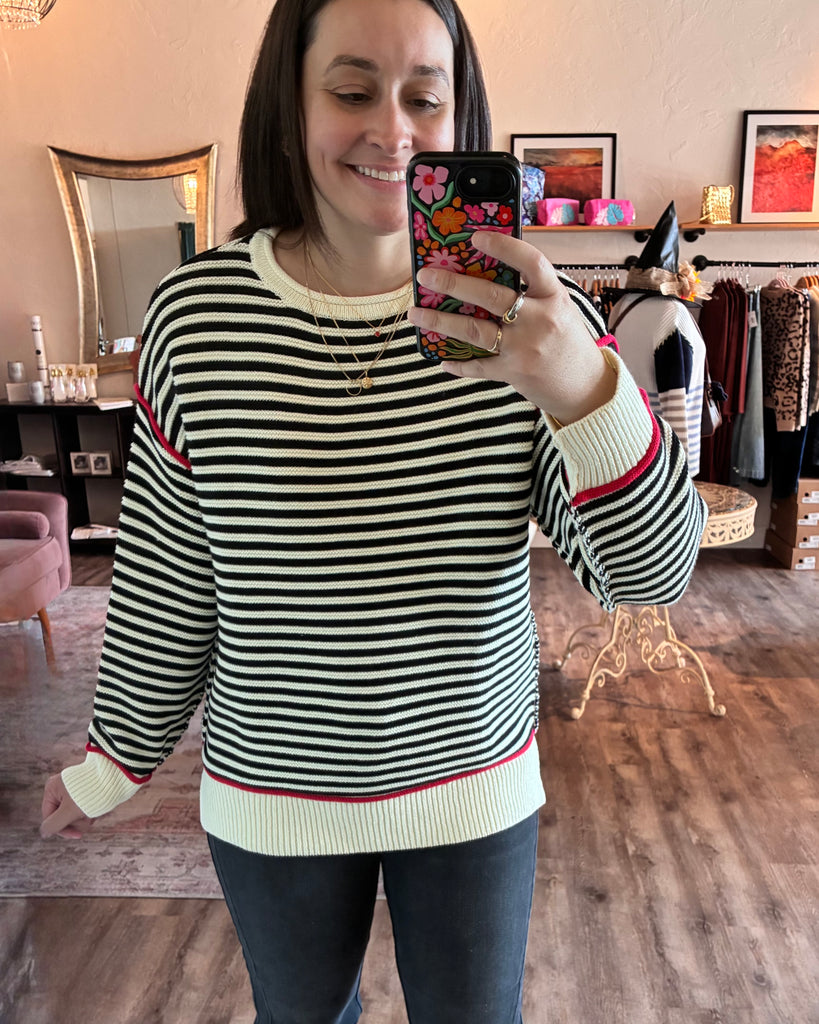 Roll Neck Contrast Sweater