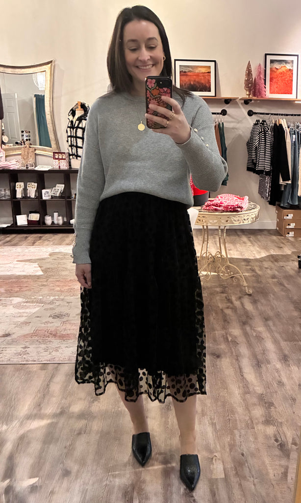 Button Sleeve Casual Sweater