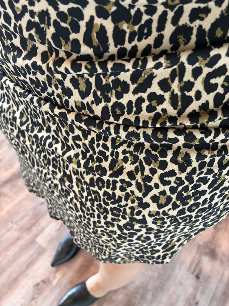Ruched Leopard Dress