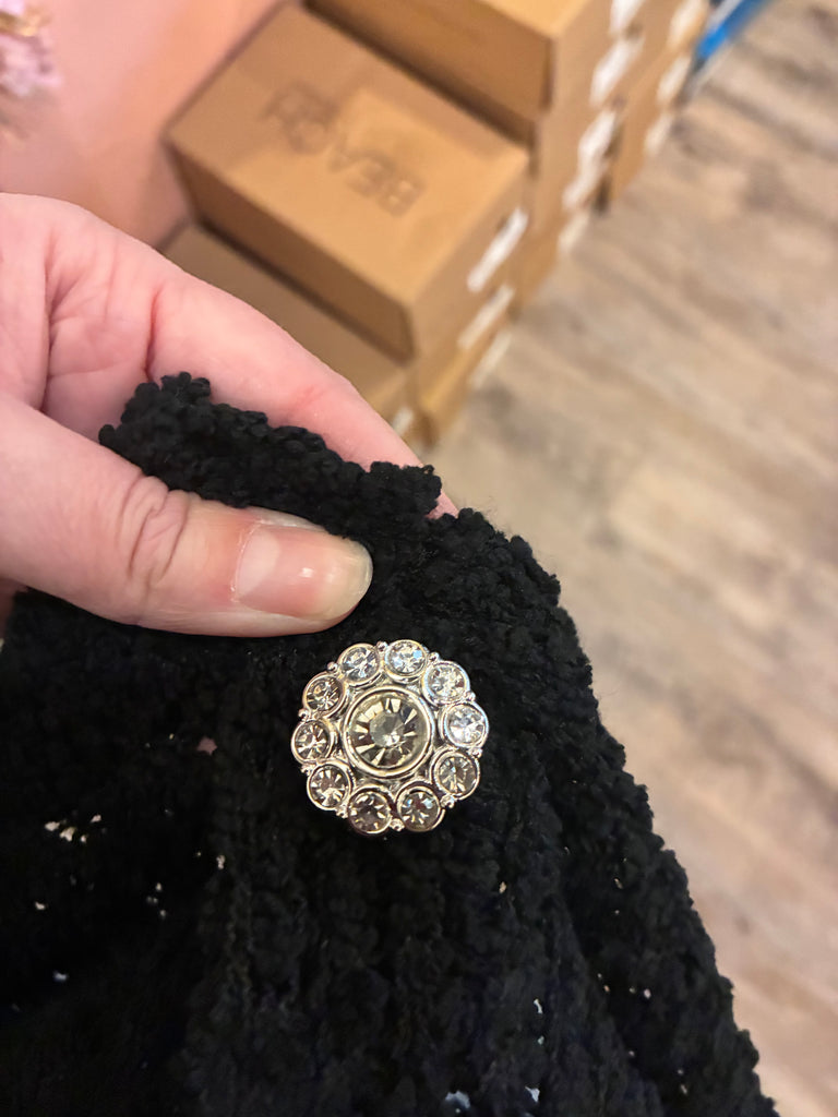 Rhinestone Button Cardigan