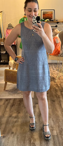 Checkered V-Neck Mini Dress