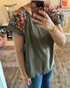 Embroidered Sleeve Top