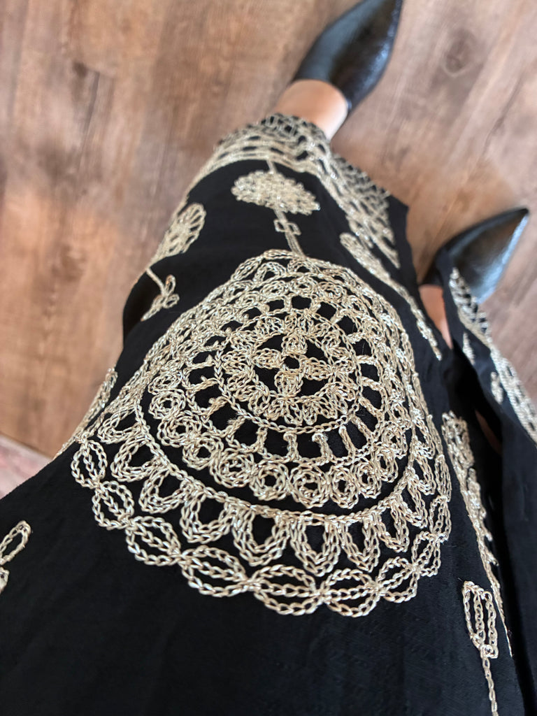 Embroidered Midi Dress