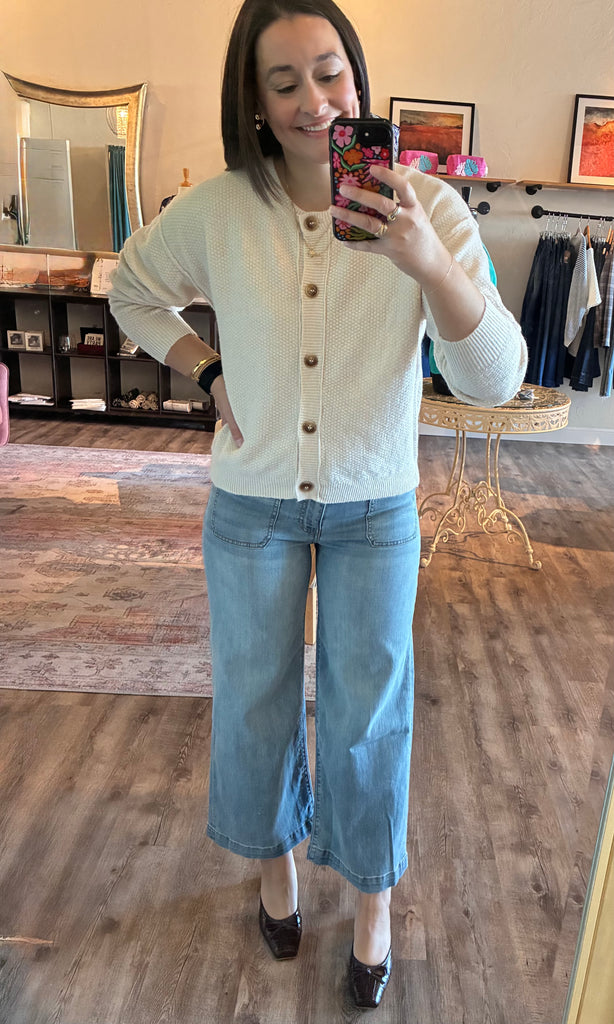 Ribbed Trim Knit Cardigan