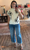 Mock Neck Floral Sweater