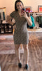 Ruched Leopard Dress