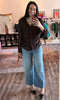 Collared V-Neck Button Up Top