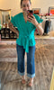 Faux Wrap Flutter Sleeve Top