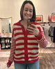 Stripe Sailor Button Front Sweater